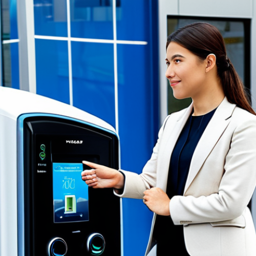 Home 11 A professional woman in a modest business suit, standing next to a Chevrolet Bolt EV at a modern, high-speed DC fast charging station in a clean, well-lit environment. She is observing the charging process on the vehicle's infotainment screen, which displays a charging curve showing a rapid increase from 20% to 80% State of Charge. The station features clear signage and ample space. The atmosphere is efficient and calm.
safe for work, appropriate content, fully clothed, professional, modest clothing, perfect anatomy, correct proportions, natural pose, well-formed hands, proper finger count, natural body proportions, professional photography, high detail, sharp focus, cinematic lighting.