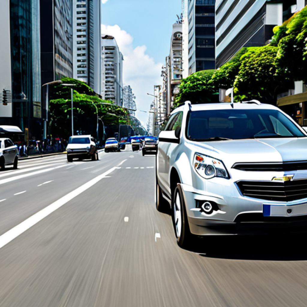 쉐보레 이쿼녹스 하이브리드 연비 - City Driving**

"A silver Chevrolet Equinox Hybrid driving on Avenida Paulista in S&atilde;o Paulo, Brazil ...
