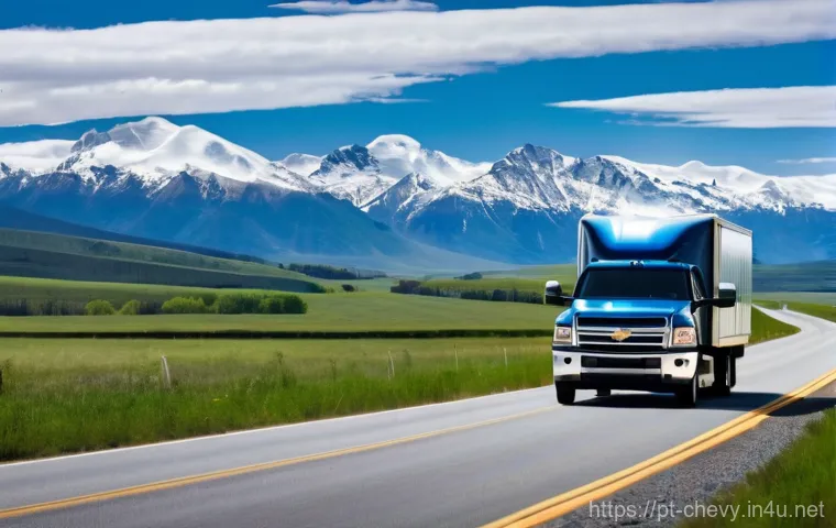 쉐보레 실버라도 견인력 테스트 - **Prompt 1: Majestic Silverado Towing through a Scenic Landscape**
"A wide-angle, cinematic shot...